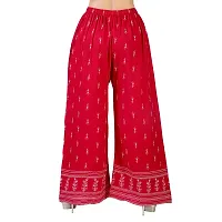 4k fashion Western Woman's Fit Relaxed Palazzo Bottom (M, RED)-thumb2