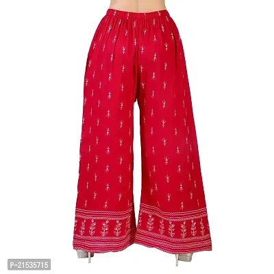 4k fashion Western Woman's Fit Relaxed Palazzo Bottom (M, RED)-thumb3