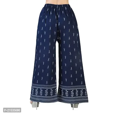 4k fashion Western Woman's Fit Relaxed Palazzo Bottom (M, Blue)-thumb3