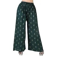 4k fashion Western Woman's Fit Relaxed Palazzo Bottom (M, Black and Green)-thumb4