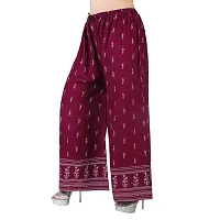 4k fashion Western Woman's Fit Relaxed Palazzo Bottom (M, Maroon and Black)-thumb2