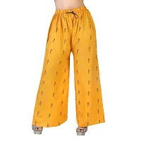 4k fashion Western Woman's Fit Relaxed Palazzo Bottom (M, Yellow and Black)-thumb1