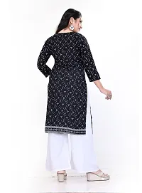 4k fashion Women Printed Kurti with Palazzo for Office Wear, Casual Kurti, Regular Wear,Kurta for Women/Girls Kurtis and Palazzo Black-thumb2