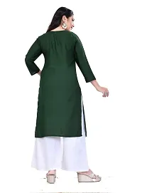 4k fashion Women Plain Kurti for Office Wear, Casual Kurti, Regular Wear,Kurta for Women/Girls Kurtis (M, Green)-thumb2