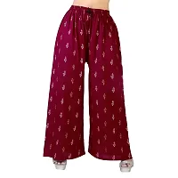 4k fashion Western Woman's Fit Relaxed Palazzo Bottom (M, Black and Maroon)-thumb4