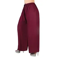 4k fashion Western Woman's Fit Relaxed Palazzo Bottom (M, Maroon and RED)-thumb1