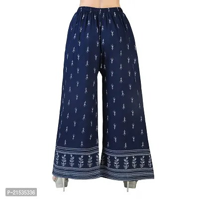 4k fashion Western Woman's Fit Relaxed Palazzo Bottom (M, Blue and Maroon)-thumb4