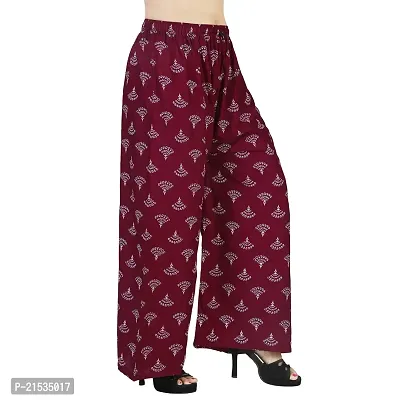 4k fashion Western Womans Fit Palazzo (L, Maroon)-thumb3