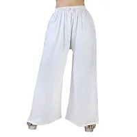 4k fashion Western Woman's Fit Relaxed Palazzo Bottom (M, White)-thumb1