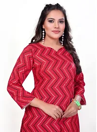 4k fashion Women Printed Kurti for Office Wear, Casual Kurti, Regular Wear,Kurta for Women/Girls Kurtis (Medium, RED)-thumb1