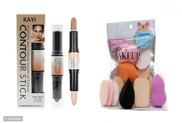 Highlighter And Contour Stick Highlighter Concealer With Cotton Pad Applicator Foundation Makeup Blender