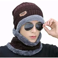 Classy Woolen Beanie Cap with Neck Warmer for Unisex-thumb3