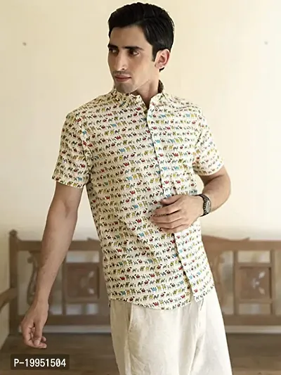 Reliable Multicoloured Rayon Printed Short Sleeves Casual Shirts For Men-thumb0