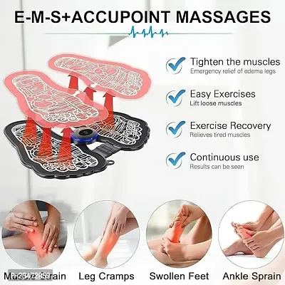 EMS Foot Massager,Electric Feet Massager Deep Kneading Circulation Foot Booster for Feet and Legs Muscle Stimulator,Folding Portable Electric Massage Machine with 8 Modes 19-thumb5