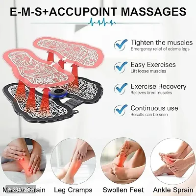 EMS Foot Massager,Electric Feet Massager Deep Kneading Circulation Foot Booster for Feet and Legs Muscle Stimulator,Folding Portable Electric Massage Machine with 8 Modes 19-thumb3