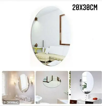 Premium Oval Shape Adhesive Mirror Sticker for Wall-thumb2