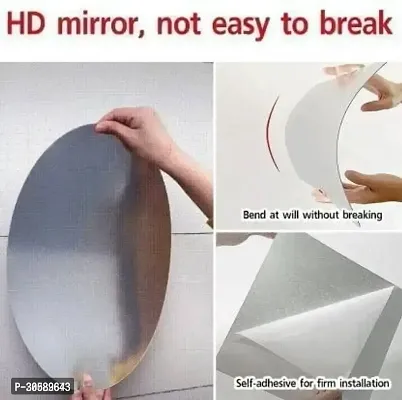 Premium Oval Shape Adhesive Mirror Sticker for Wall-thumb3