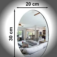 Oval Shape Adhesive Mirror Sticker for Wall 20 * 30 CM (Pack of 1)-thumb2