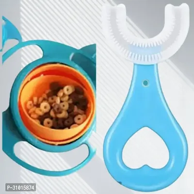 Magic Feeding Bowl Universal 360 Rotated  with Toothbrush Combo-thumb0