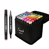 Markers Pen 48 Pcs | Drawing Art Markers 48 Colour Artist Alcohol Based Sketch markers Dual Tip permanent Colour Marker Pens Set-thumb2