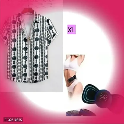 Men Regular Fit Printed Shirt and Mini Massager Combo