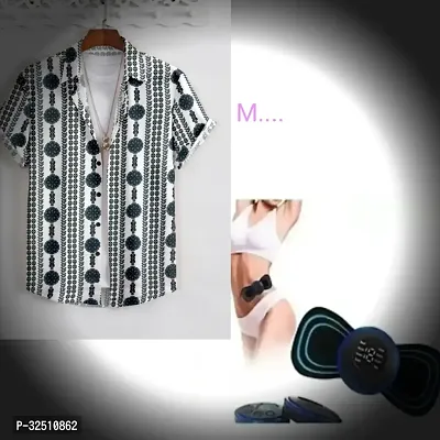 Men Regular Fit Printed Shirt and Mini Massager Combo