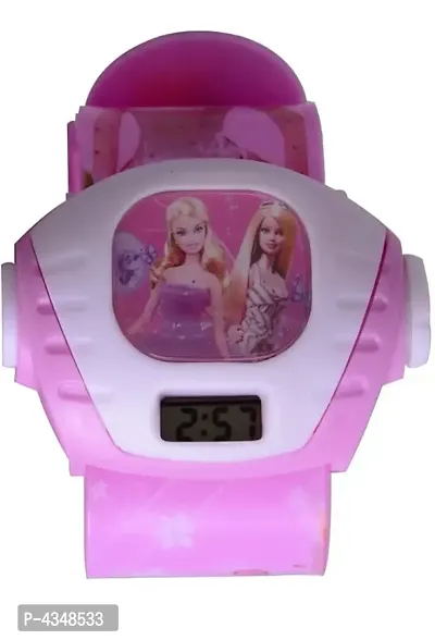 Fancy Pink Barbie Watch For Girls-thumb0