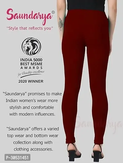 mkv fashion Ankle Length  Ethnic Wear Legging Red Solid-thumb2