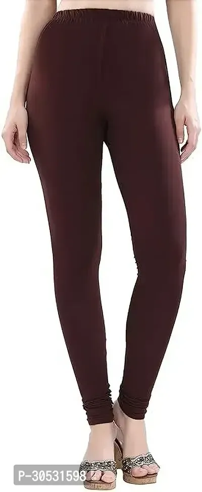 mkv fashion Churidar  Ethnic Wear Legging Brown Solid-thumb0