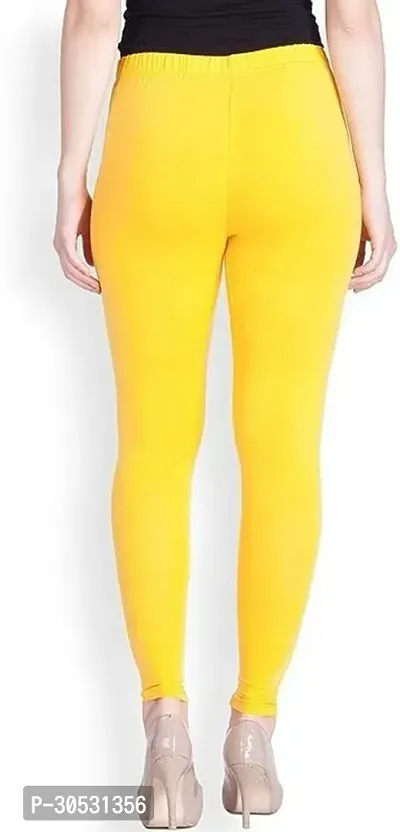 mkv fashion Churidar  Ethnic Wear Legging Yellow Solid-thumb2