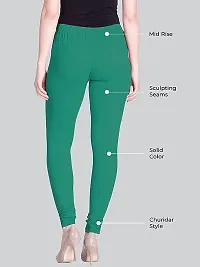 mkv fashion Churidar  Ethnic Wear Legging Green Solid-thumb1