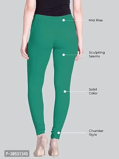 mkv fashion Churidar  Ethnic Wear Legging Green Solid-thumb2