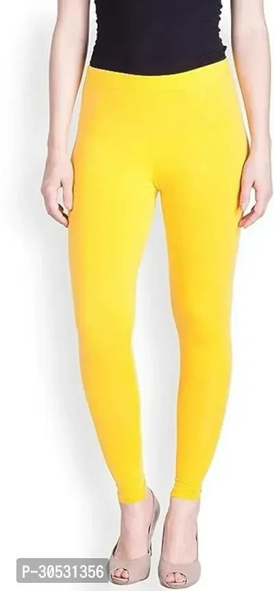 mkv fashion Churidar  Ethnic Wear Legging Yellow Solid-thumb0