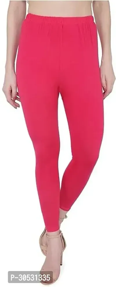 mkv fashion Churidar Length Ethnic Wear Legging Pink Solid-thumb0