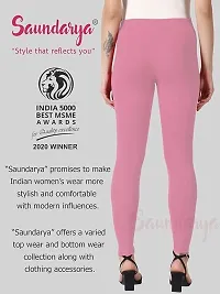 mkv fashion Ankle Length  Western Wear Legging Pink Solid-thumb1