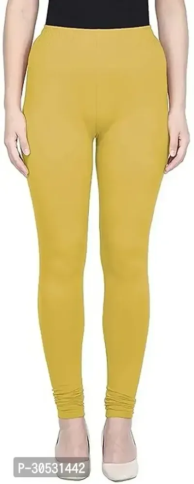 mkv feshion Churidar Length Ethnic Wear Legging Yellow Solid-thumb0