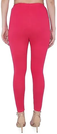 mkv fashion Churidar Length Ethnic Wear Legging Pink Solid-thumb1