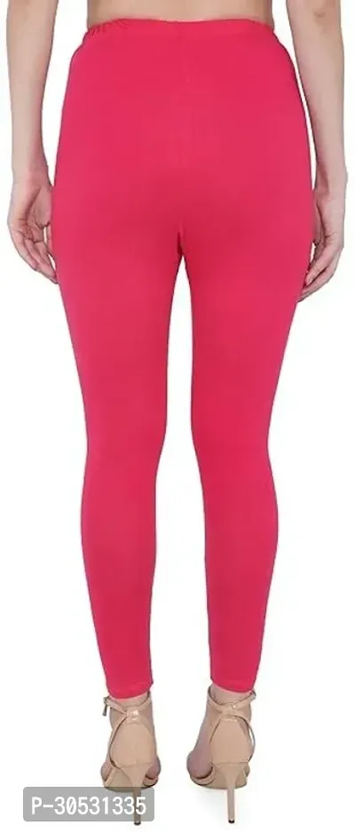 mkv fashion Churidar Length Ethnic Wear Legging Pink Solid-thumb2