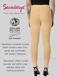 mkv fashion Ankle Length Ethnic Wear Legging Beige Solid-thumb1