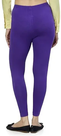 mkv fashion Ankle Length  Western Wear Legging Purple Solid-thumb1