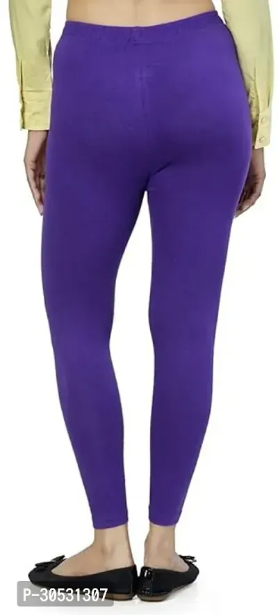 mkv fashion Ankle Length  Western Wear Legging Purple Solid-thumb2