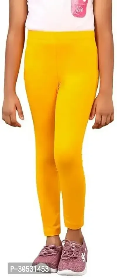 mkv fashion Ankle Length  Western Wear Legging Yellow Solid-thumb0