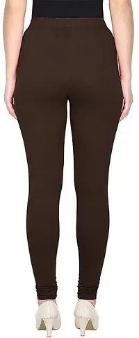 mkv feshion Churidar Length Ethnic Wear Legging Brown Solid-thumb1