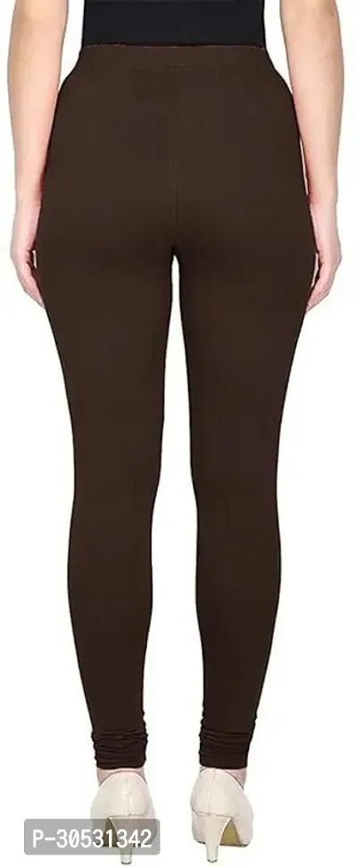 mkv feshion Churidar Length Ethnic Wear Legging Brown Solid-thumb2