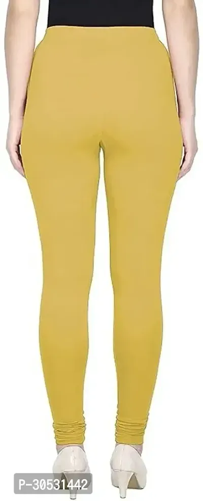 mkv feshion Churidar Length Ethnic Wear Legging Yellow Solid-thumb2