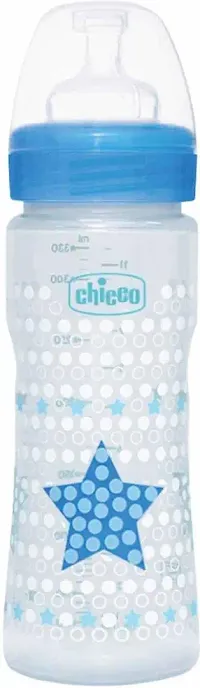 Chicco Well Being Blue Star 330 Ml Sil Bottle Pack of 2-thumb1