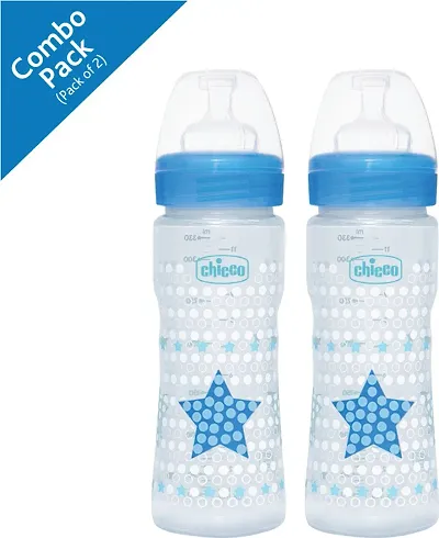 Chicco Well Being Blue Star 330 Ml Sil Bottle Pack of 2