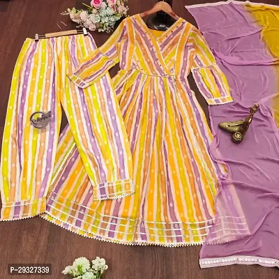 Stylish Cotton Kurta Bottom And Dupatta For Women