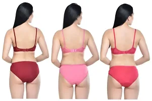 Lingerie Set Red & Rose Pink & Maroon 3 Sets COMBO PACK-thumb2