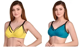 Women Non Padded Maternity/Nursing Feeding Bra 2 Pcs Pack-thumb1